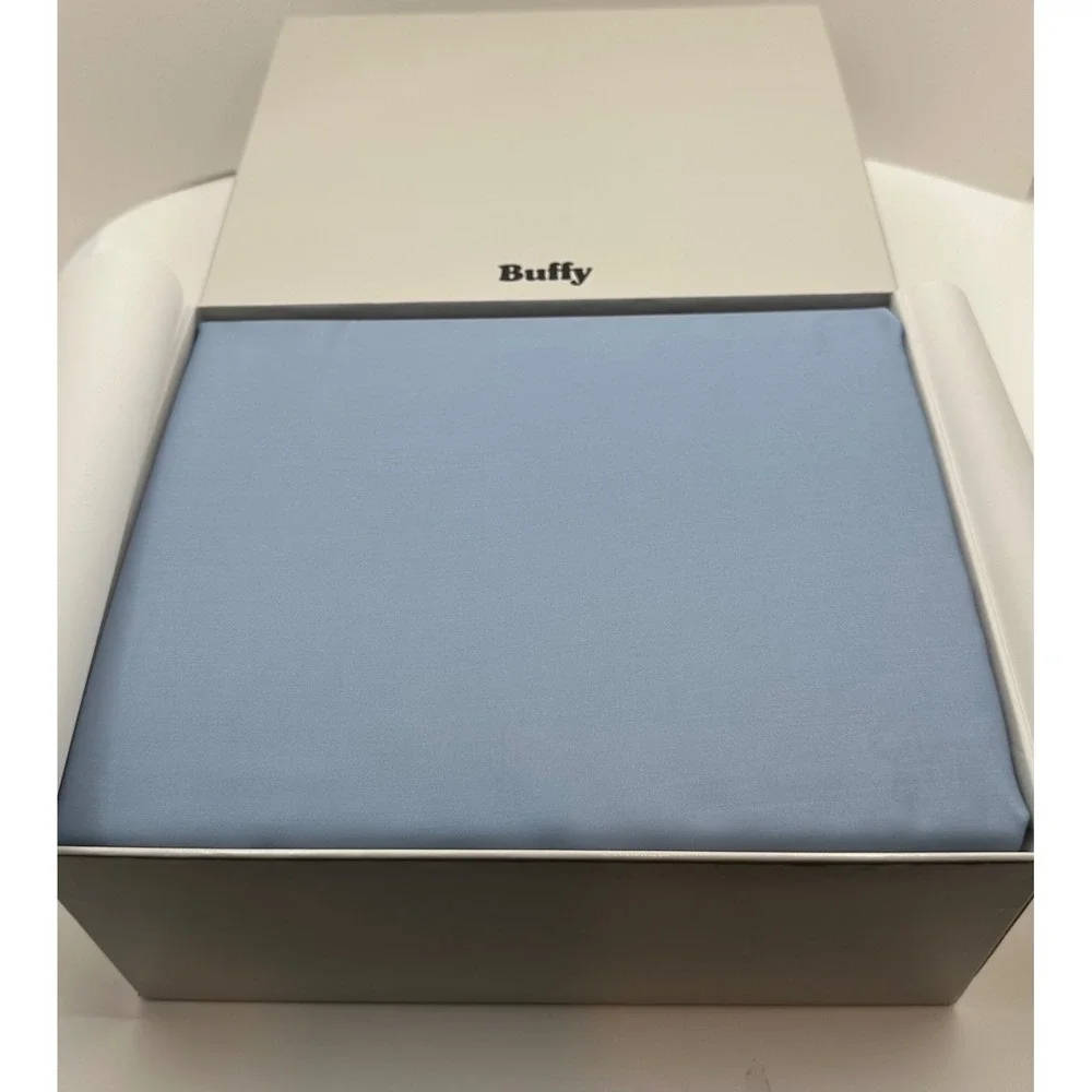 NWT Buffy Eucalyptus Sheet Set Full Fitted 2 Pillowcases Light Blue Bedding *See